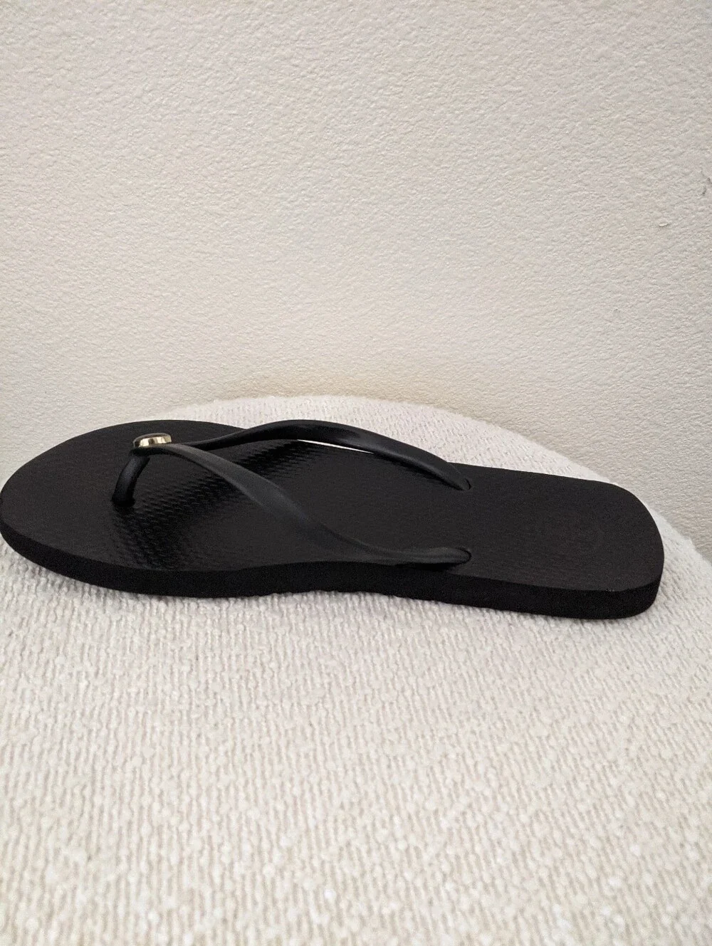 Tory Burch Black Women's Flip Flop Sandals with Gold Logo Accent Size 7.5